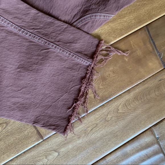 Zara brown wide leg jeans with raw seam. Size 0 (32/22). Guc - Picture 6 of 7